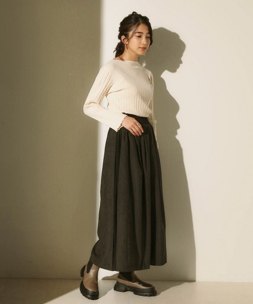 Bou Jeloud(ブージュルード)の「サイドプリーツワイドパンツ(その他パンツ・レディース・チャコールグレー/モカ・38)」の3枚目の写真