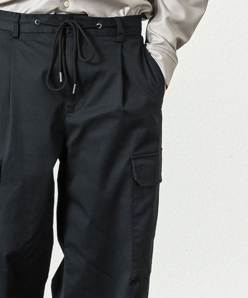 SLICK（スリック）の「ストレッチギャバカーゴスラックス（カーゴパンツ・メンズ・ブラック/オリーブ・2/1/3）」の7枚目の写真
