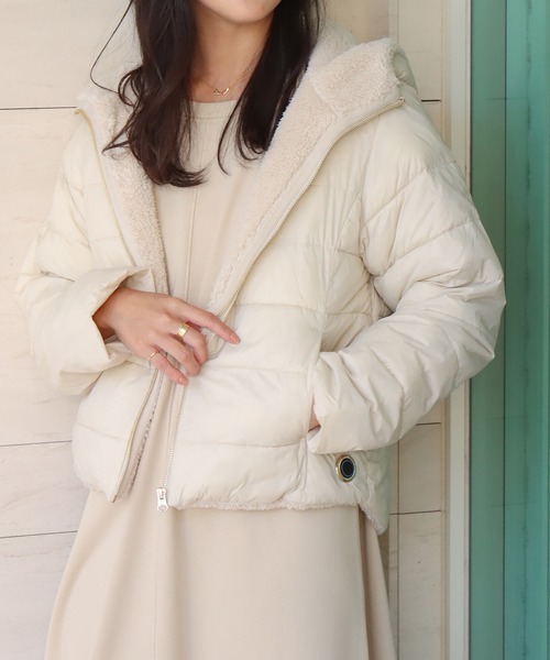 libelle more（リベル モア）の「電熱中綿ジャケット（ダウンジャケット/コート・レディース・モカ/グレー/ベージュ/ブラック/アイボリー・L/M）」の3枚目の写真