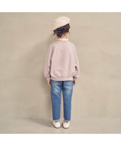 apres les cours(アプレレクール)の「裾フリンジデニムパンツ 9分丈_ストレッチ(デニムパンツ・キッズ・ブルー/ブラック・80/120/140/110/130/90/100)」の6枚目の写真