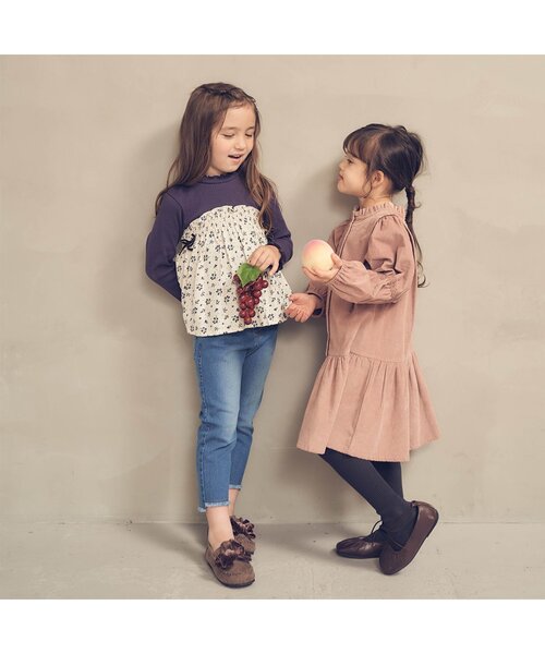 apres les cours(アプレレクール)の「裾フリンジデニムパンツ 9分丈_ストレッチ(デニムパンツ・キッズ・ブルー/ブラック・80/120/140/110/130/90/100)」の10枚目の写真