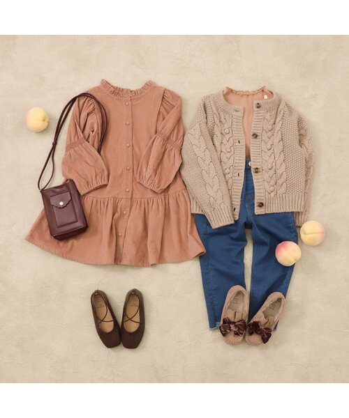 apres les cours(アプレレクール)の「裾フリンジデニムパンツ 9分丈_ストレッチ(デニムパンツ・キッズ・ブルー/ブラック・80/120/140/110/130/90/100)」の12枚目の写真