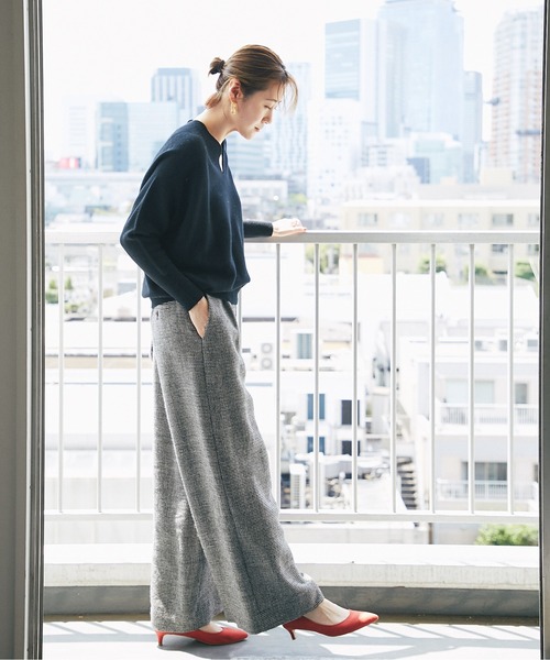 RIVE DROITE（リヴドロワ）の「毎シーズン人気の定番アイテム　ウール100バックボリュームニット（ニット/セーター・レディース・オフホワイト/ブラック/ピンク/ミント/バイオレット・FREE）」の10枚目の写真