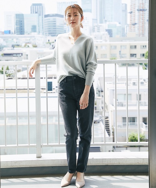 RIVE DROITE（リヴドロワ）の「毎シーズン人気の定番アイテム　ウール100バックボリュームニット（ニット/セーター・レディース・オフホワイト/ブラック/ピンク/ミント/バイオレット・FREE）」の19枚目の写真