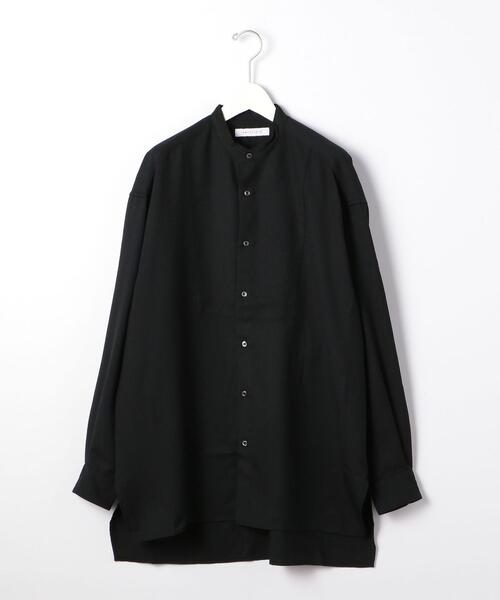 BRACTMENT(ブラクトメント)の「<BRACTMENT(ブラクトメント)>TWブザムロング バンドカラー シャツ(シャツ/ブラウス・メンズ・ブラック/オフホワイト・36/38/40)」の2枚目の写真