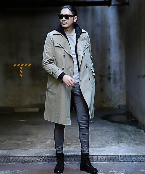 RATTLE TRAP（ラトルトラップ）の「【ライナー着脱可能】トレンチコート（トレンチコート・メンズ・ブラック/ベージュ/カーキ・S/M/L）」の17枚目の写真