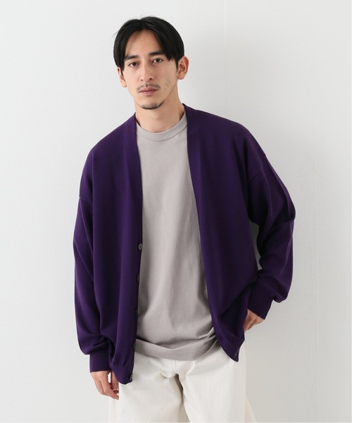 EDIFICE LA BOUCLE（エディフィスラブークル）の「【LA BOUCLE】14ゲージウール Vネックカーディガン（カーディガン/ボレロ・メンズ・ホワイト/パープル/グレー/カーキ・1/2）」の4枚目の写真