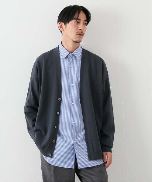 EDIFICE LA BOUCLE（エディフィスラブークル）の「【LA BOUCLE】14ゲージウール Vネックカーディガン（カーディガン/ボレロ・メンズ・ホワイト/パープル/グレー/カーキ・1/2）」の2枚目の写真