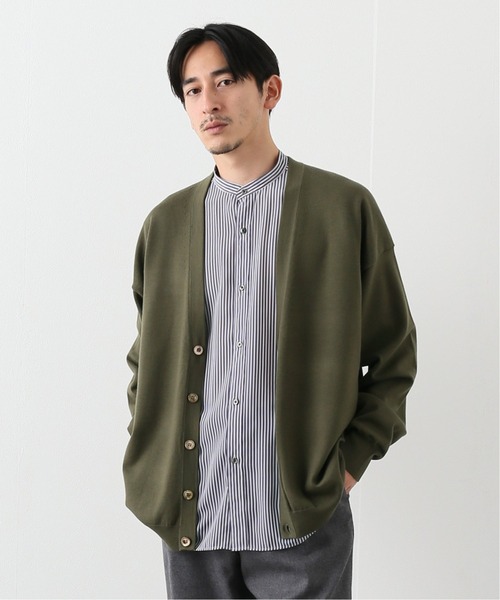 EDIFICE LA BOUCLE（エディフィスラブークル）の「【LA BOUCLE】14ゲージウール Vネックカーディガン（カーディガン/ボレロ・メンズ・ホワイト/パープル/グレー/カーキ・1/2）」の3枚目の写真