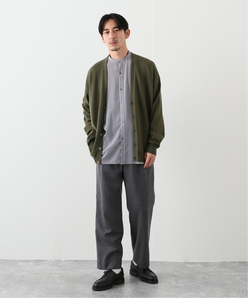 EDIFICE LA BOUCLE（エディフィスラブークル）の「【LA BOUCLE】14ゲージウール Vネックカーディガン（カーディガン/ボレロ・メンズ・ホワイト/パープル/グレー/カーキ・1/2）」の9枚目の写真