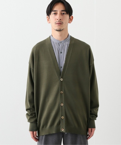 EDIFICE LA BOUCLE（エディフィスラブークル）の「【LA BOUCLE】14ゲージウール Vネックカーディガン（カーディガン/ボレロ・メンズ・ホワイト/パープル/グレー/カーキ・1/2）」の13枚目の写真