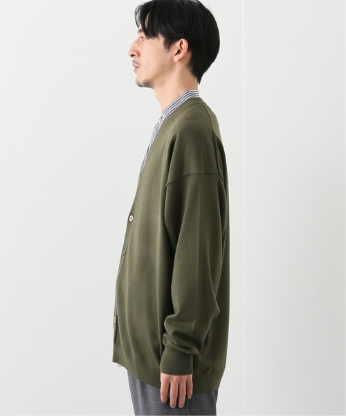 EDIFICE LA BOUCLE（エディフィスラブークル）の「【LA BOUCLE】14ゲージウール Vネックカーディガン（カーディガン/ボレロ・メンズ・ホワイト/パープル/グレー/カーキ・1/2）」の7枚目の写真