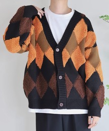 WONDER WONDER | アーガイル柄ボリュームカーディガン(カーディガン/ボレロ)