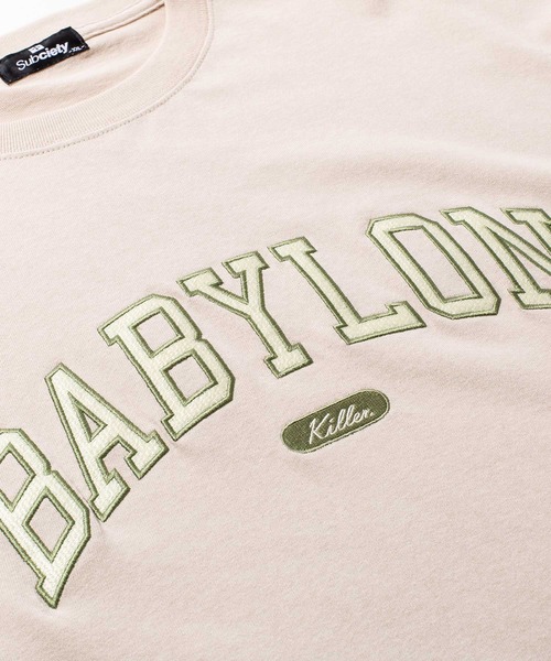 Subciety（サブサエティ）の「BABYLON COLLEGE TEE（Tシャツ/カットソー・メンズ・ホワイト/ブラック/カーキ・SMALL/MEDIUM/LARGE/X-LARGE/XX-LARGE）」の7枚目の写真