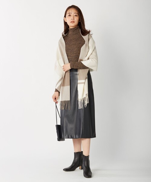 J.PRESS(ジェイプレス)の「【洗える】WORSTED CHINE WOOL ハイネック ニット(ニット/セーター・レディース・ダークブラウン系/ベージュ系/グレー系・T15/T13)」の9枚目の写真
