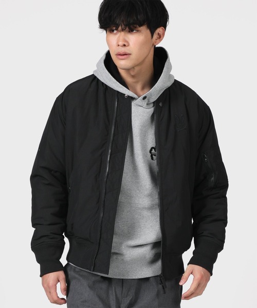 Psycho Bunny(サイコバニー)の「エイジング T/C MA-1(MA-1・メンズ・ブラック/チャコールグレー・X-LARGE/MEDIUM/LARGE/SMALL)」の17枚目の写真