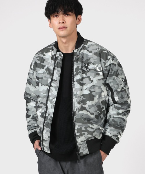 Psycho Bunny(サイコバニー)の「エイジング T/C MA-1(MA-1・メンズ・ブラック/チャコールグレー・X-LARGE/MEDIUM/LARGE/SMALL)」の18枚目の写真