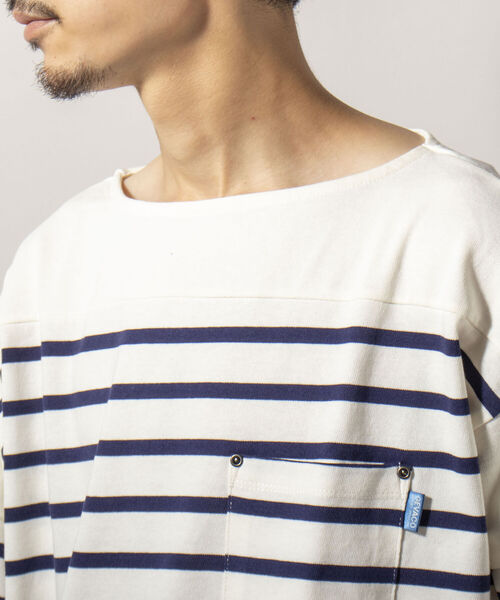 GEVACO（ゲバコ）の「【GEVACO/ゲバコ】オーバーサイズ パネルボーダー バスクシャツ（Tシャツ/カットソー・メンズ・ブルー系その他7/ベージュ系その他3/ホワイト系その他4・LARGE/MEDIUM）」の9枚目の写真