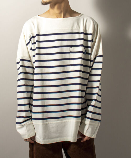 GEVACO（ゲバコ）の「【GEVACO/ゲバコ】オーバーサイズ パネルボーダー バスクシャツ（Tシャツ/カットソー・メンズ・ブルー系その他7/ベージュ系その他3/ホワイト系その他4・LARGE/MEDIUM）」の11枚目の写真