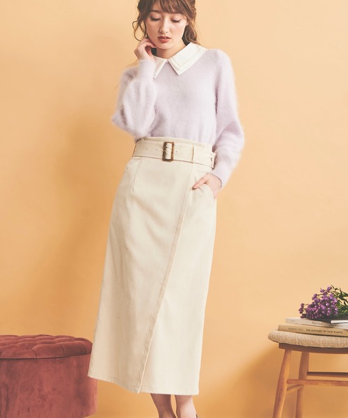 NOELA(ノエラ)の「襟付アンゴラミックスニット(ニット/セーター・レディース・ブラック/ラベンダー/オフホワイト・フリー)」の9枚目の写真