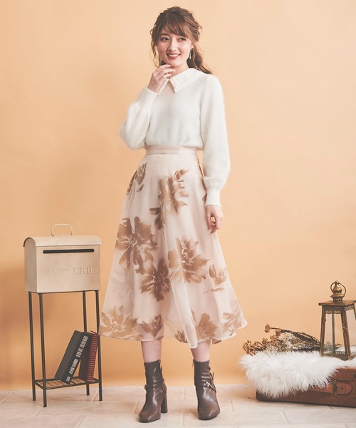 NOELA(ノエラ)の「襟付アンゴラミックスニット(ニット/セーター・レディース・ブラック/ラベンダー/オフホワイト・フリー)」の13枚目の写真