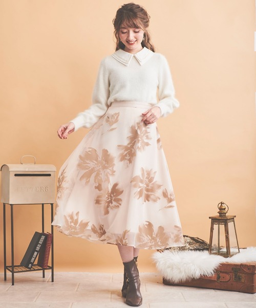 NOELA(ノエラ)の「襟付アンゴラミックスニット(ニット/セーター・レディース・ブラック/ラベンダー/オフホワイト・フリー)」の14枚目の写真