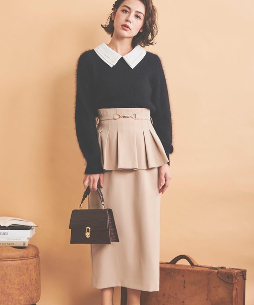 NOELA(ノエラ)の「襟付アンゴラミックスニット(ニット/セーター・レディース・ブラック/ラベンダー/オフホワイト・フリー)」の22枚目の写真