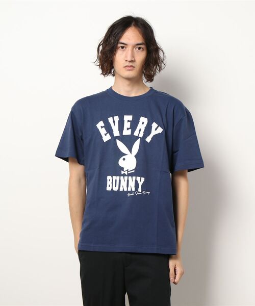 PROJECT SR'ES（プロジェクトエスアールエス）の「【PLAYBOY/プレイボーイ】EVERY BUNNY Tシャツ（Tシャツ/カットソー・メンズ・ホワイト/ネイビー/グリーン/ブルー・LARGE）」の3枚目の写真