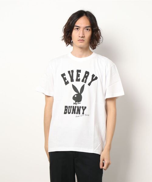 PROJECT SR'ES（プロジェクトエスアールエス）の「【PLAYBOY/プレイボーイ】EVERY BUNNY Tシャツ（Tシャツ/カットソー・メンズ・ホワイト/ネイビー/グリーン/ブルー・LARGE）」の2枚目の写真