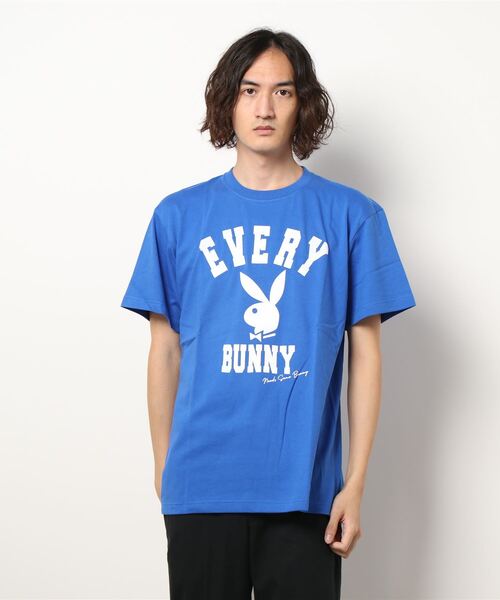 PROJECT SR'ES（プロジェクトエスアールエス）の「【PLAYBOY/プレイボーイ】EVERY BUNNY Tシャツ（Tシャツ/カットソー・メンズ・ホワイト/ネイビー/グリーン/ブルー・LARGE）」の4枚目の写真