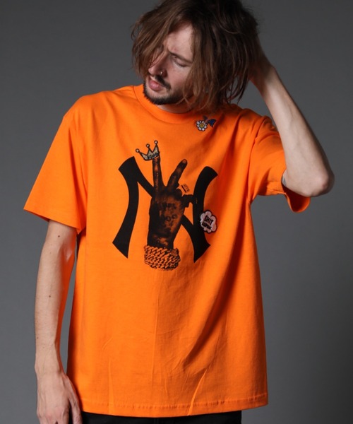 STUD MUFFIN/スタッドマフィン/コットン天竺 NY&サガラパッチ SS Tシャツ