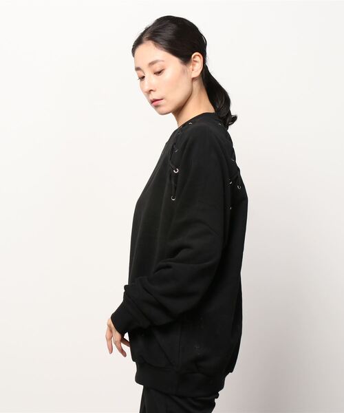 LEGENDA(レジェンダ)の「レジェンダ レースアップ スウェットシャツ / LEGENDA Lace-Up Sweatshirt(スウェット・レディース・ブラック/カーキ/イエロー・FREE)」の6枚目の写真