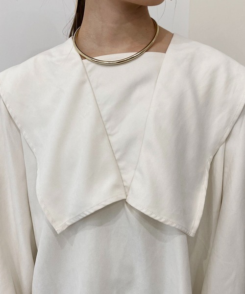 CAPRICIEUX LE'MAGE(カプリシューレマージュ)の「スクエアカラーシャツ(シャツ/ブラウス・レディース・グリーン/チャコールグレー/オフホワイト・FREE)」の10枚目の写真