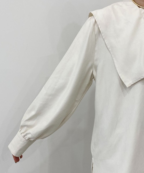 CAPRICIEUX LE'MAGE(カプリシューレマージュ)の「スクエアカラーシャツ(シャツ/ブラウス・レディース・グリーン/チャコールグレー/オフホワイト・FREE)」の12枚目の写真