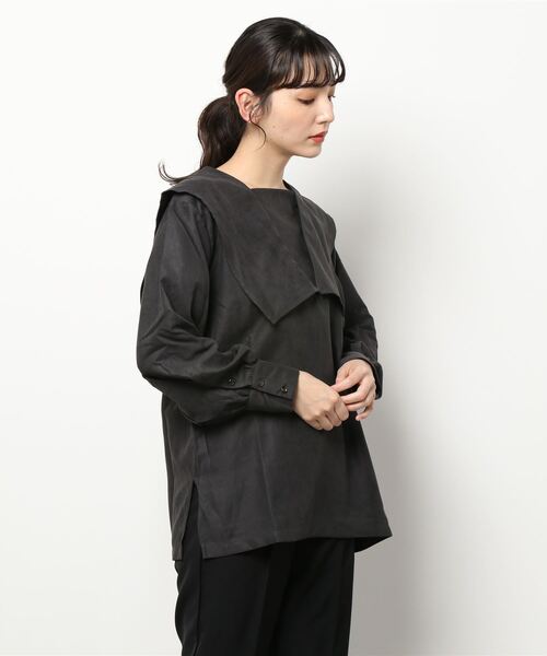 CAPRICIEUX LE'MAGE(カプリシューレマージュ)の「スクエアカラーシャツ(シャツ/ブラウス・レディース・グリーン/チャコールグレー/オフホワイト・FREE)」の16枚目の写真