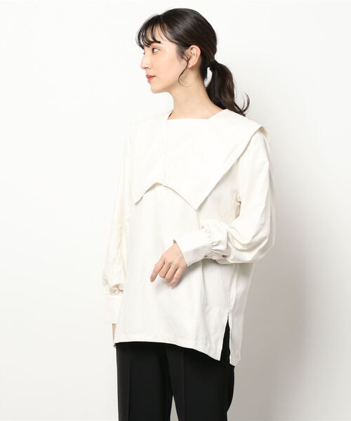 CAPRICIEUX LE'MAGE(カプリシューレマージュ)の「スクエアカラーシャツ(シャツ/ブラウス・レディース・グリーン/チャコールグレー/オフホワイト・FREE)」の18枚目の写真