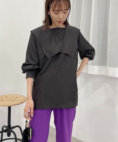 CAPRICIEUX LE'MAGE(カプリシューレマージュ)の「スクエアカラーシャツ(シャツ/ブラウス・レディース・グリーン/チャコールグレー/オフホワイト・FREE)」の19枚目の写真