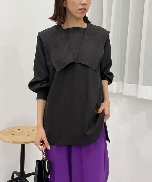 CAPRICIEUX LE'MAGE(カプリシューレマージュ)の「スクエアカラーシャツ(シャツ/ブラウス・レディース・グリーン/チャコールグレー/オフホワイト・FREE)」の21枚目の写真