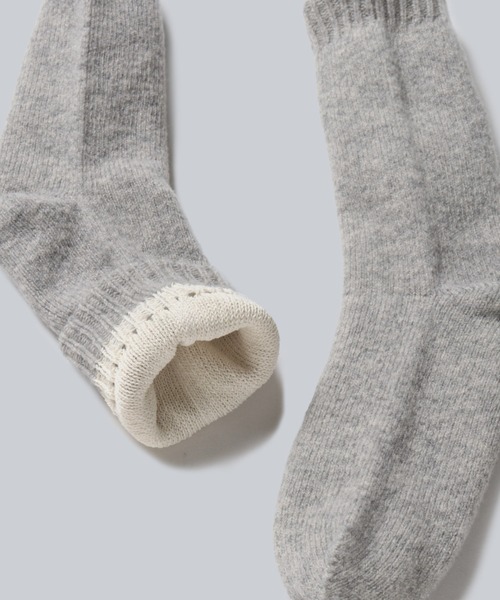 rurumu: ソックス　ホワイト セール】WOOL PAPER DOUBLE KNIT ROOM SOCKS / ウール×和紙ダブル