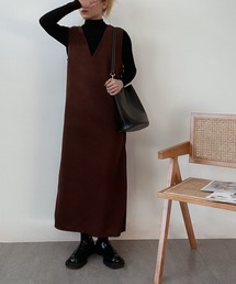 Vネック ノースリーブワンピース