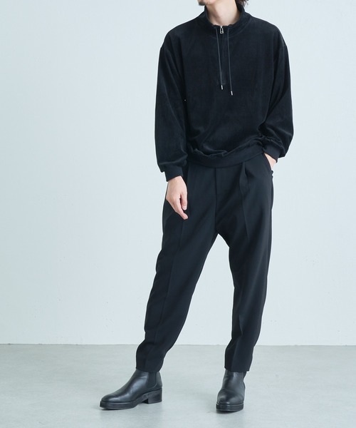 Lui's（ルイス）の「ベロアハーフZIPプルオーバー（スウェット・メンズ・ブラック/ブラウン/グリーン・FREE）」の9枚目の写真