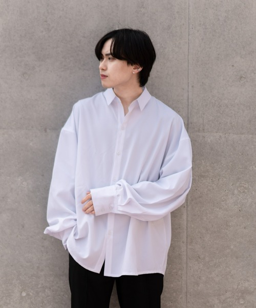 EDEL（エーデル）の「EDEL - ロングカフスビックシャツ（シャツ/ブラウス・メンズ・ホワイト/ダークグレー・MEDIUM/LARGE）」の6枚目の写真