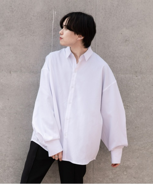 EDEL（エーデル）の「EDEL - ロングカフスビックシャツ（シャツ/ブラウス・メンズ・ホワイト/ダークグレー・MEDIUM/LARGE）」の7枚目の写真