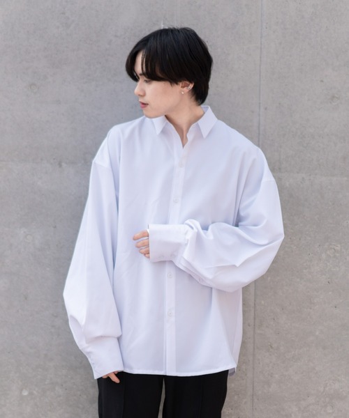 EDEL（エーデル）の「EDEL - ロングカフスビックシャツ（シャツ/ブラウス・メンズ・ホワイト/ダークグレー・MEDIUM/LARGE）」の8枚目の写真