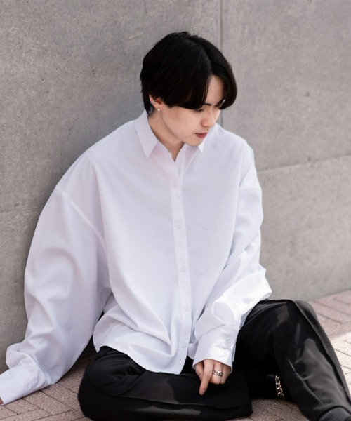 EDEL（エーデル）の「EDEL - ロングカフスビックシャツ（シャツ/ブラウス・メンズ・ホワイト/ダークグレー・MEDIUM/LARGE）」の9枚目の写真