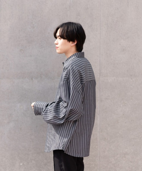 EDEL（エーデル）の「EDEL - ロングカフスビックシャツ（シャツ/ブラウス・メンズ・ホワイト/ダークグレー・MEDIUM/LARGE）」の11枚目の写真