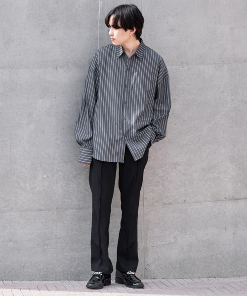 EDEL（エーデル）の「EDEL - ロングカフスビックシャツ（シャツ/ブラウス・メンズ・ホワイト/ダークグレー・MEDIUM/LARGE）」の12枚目の写真