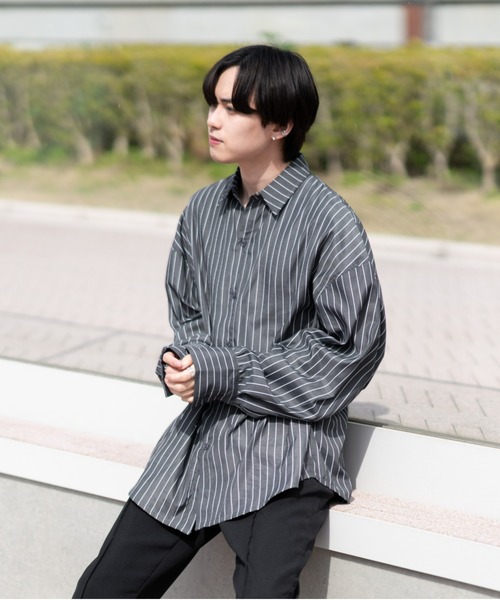 EDEL（エーデル）の「EDEL - ロングカフスビックシャツ（シャツ/ブラウス・メンズ・ホワイト/ダークグレー・MEDIUM/LARGE）」の13枚目の写真