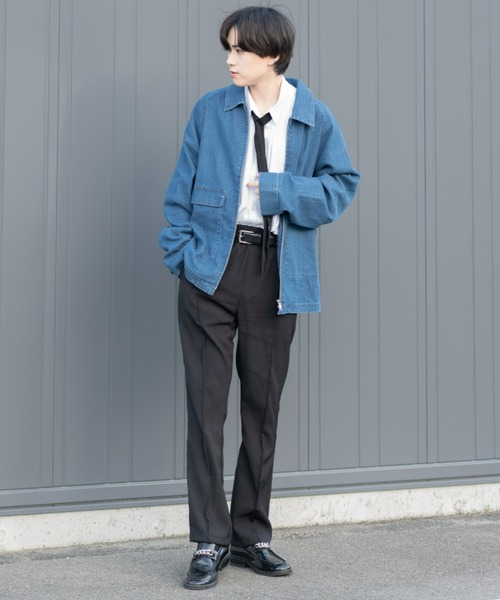 EDEL（エーデル）の「EDEL - ロングカフスビックシャツ（シャツ/ブラウス・メンズ・ホワイト/ダークグレー・MEDIUM/LARGE）」の14枚目の写真