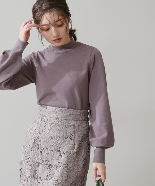 N.(N. Natural Beauty Basic)(エヌエヌナチュラルビューティーベーシック)の「◆飾りリブプレーティング天竺ニット(ニット/セーター・レディース・ブラック/グレー/ピンク/イエロー/クリーム・MEDIUM)」の3枚目の写真